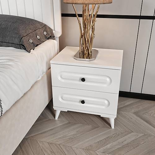 Roma Komple MDF Beyaz Komodin