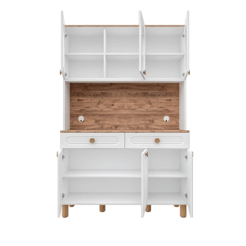 Rosa Kahve K��esi - 140 cm MDF Mutfak Dolab� - LED Ayd�nlatmal� - �cretsiz Montaj