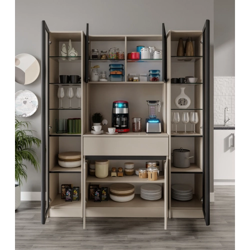 Lora Maxi Kum Beji Komple MDF LED Ayd�nlatmal� Kahve K��esi