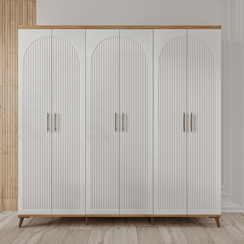 cretsiz Montaj Nevada 6 Kapakl Komple MDF Gardrop