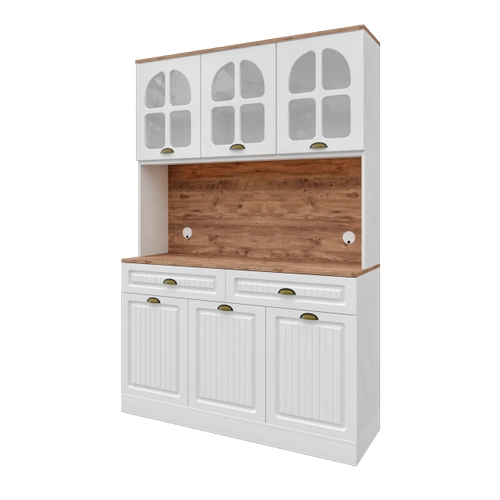 Efes Kahve K��esi - 140 cm MDF Mutfak Dolab� - LED Ayd�nlatmal� - �cretsiz Montaj