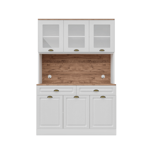 G�zde Kahve K��esi - 140 cm MDF Mutfak Dolab� - LED Ayd�nlatmal� - �cretsiz Montaj