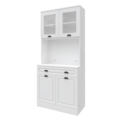 Luna 2 Kapakl� Kahve K��esi � 93 cm MDF, LED Ayd�nlatmal�, �ok Ama�l� Mutfak ve Airfryer Dolab�
