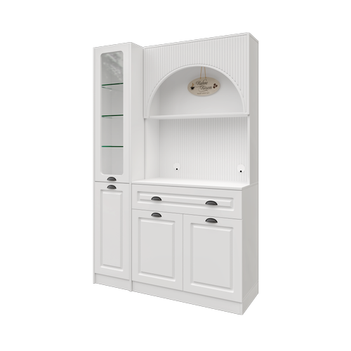 Armoni Black Midi Kahve K��esi Sol Vitrinli Komple MDF