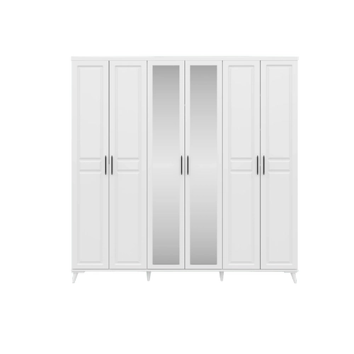 �cretsiz Montaj Sport 6 Kap�l� Komple MDF Beyaz Yatak Odas� Tak�m�