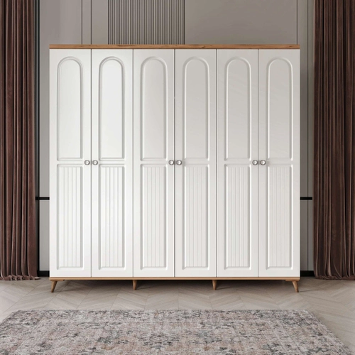 �cretsiz Montaj Bohem 6 Kapakl� Komple MDF  Gard�rop