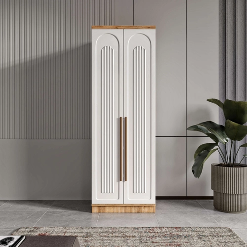 �cretsiz Montaj Flora 2 Kapakl� Komple MDF Gard�rop