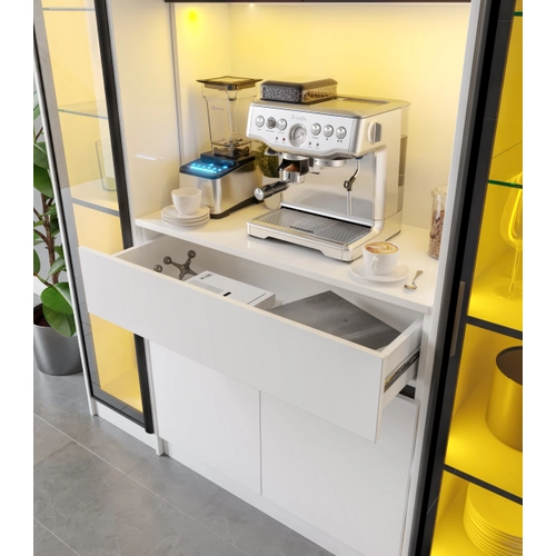Moon Maxi Kahve K��esi Komple MDF LED Ayd�nlatmal� Mutfak Kahve Dolab�