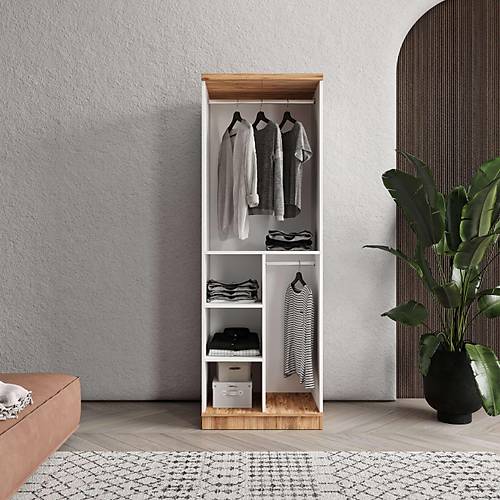 cretsiz Montaj Rosa 2 Kapakl Aynal Komple MDF Gardrop