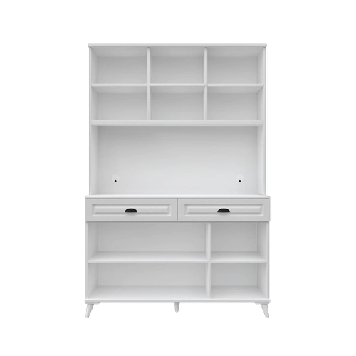 Luna Kahve K��esi - 140 cm MDF Mutfak Dolab� Ayakl� - LED Ayd�nlatmal� - �cretsiz Montaj