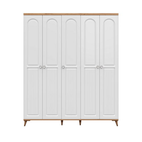 cretsiz Montaj Bohem 5 Kapakl Komple MDF  Gardrop
