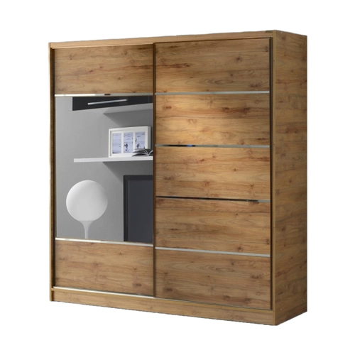 �cretsiz Montaj 160 Cm S�rg�l� Komple MDF Gard�rop Ceviz Ray Dolap �cretsiz Montaj