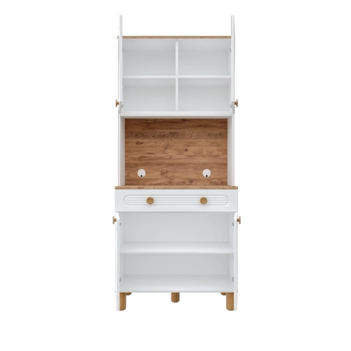 Rosa 2 Kapakl� Kahve K��esi � 93 cm MDF, LED Ayd�nlatmal�, �ok Ama�l� Mutfak ve Airfryer Dolab�