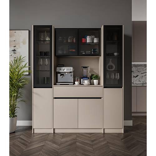 Viona Maxi Kum Beji Komple MDF LED Ayd�nlatmal� Kahve K��esi