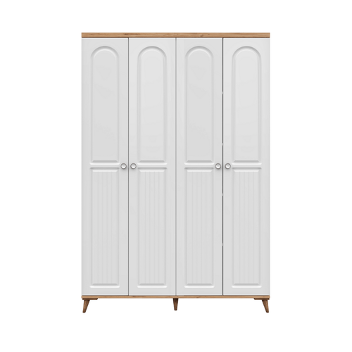 cretsiz Montaj Bohem 4 Kapakl Komple MDF  Gardrop