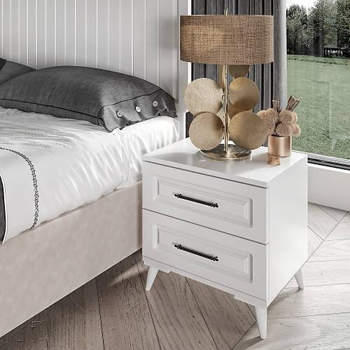 Gzde Komple MDF Beyaz Komodin