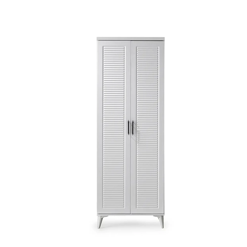 �cretsiz Montaj Paris 2 Kapakl� Komple MDF Beyaz Gard�rop