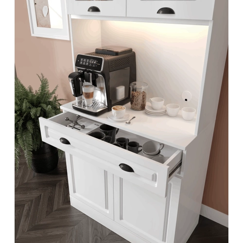 Luna 2 Kapakl� Kahve K��esi � 93 cm MDF, LED Ayd�nlatmal�, �ok Ama�l� Mutfak ve Airfryer Dolab�