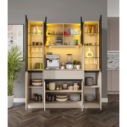 Viona Maxi Kum Beji Komple MDF LED Ayd�nlatmal� Kahve K��esi
