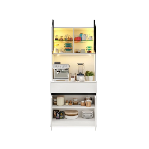 Moon Mini Kahve K��esi Komple MDF LED Ayd�nlatmal� Mutfak Dolab�