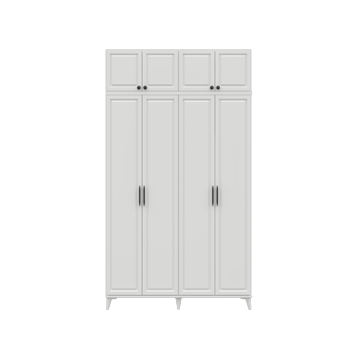 �cretsiz Montaj Milas 4 Kapakl� Komple MDF Ayakl� Y�kl�kl� Gard�rop