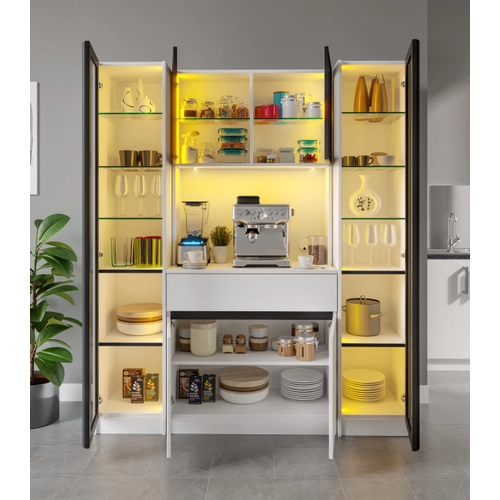 Moon Maxi Kahve K��esi Komple MDF LED Ayd�nlatmal� Mutfak Kahve Dolab�