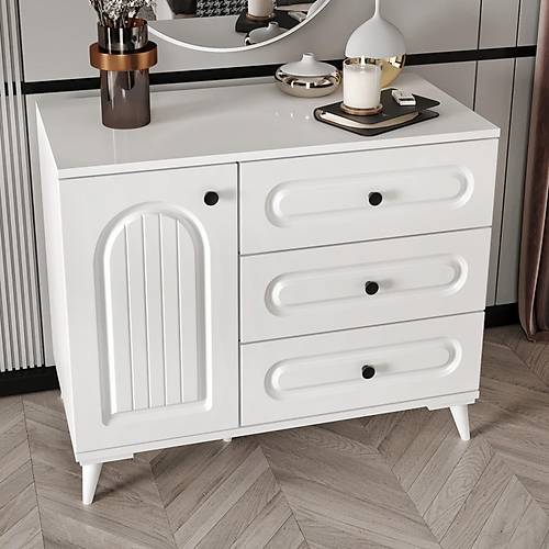 Roma Komple MDF Beyaz Aynas�z �ifonyer