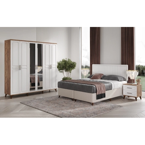 �cretsiz Montaj Sport 6 Kap�l� Komple MDF Atlantik �am-Beyaz Yatak Odas� Tak�m�