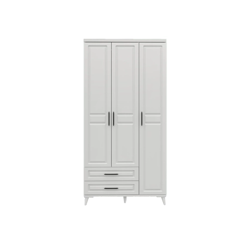 �cretsiz Montaj Komple MDF G�zde 3 Kapakl� �ekmeceli Beyaz Gard�rop