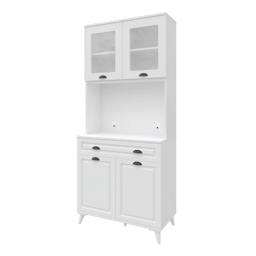 Luna 2 Kapakl� Ayakl� Kahve K��esi � 93 cm MDF, LED Ayd�nlatmal�, �ok Ama�l� Mutfak ve Airfryer Dolab�