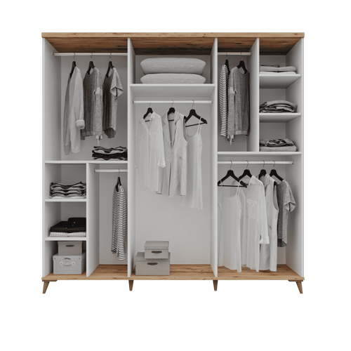 cretsiz Montaj Nevada 6 Kapakl Komple MDF Gardrop