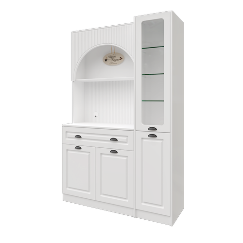 Armoni Black Midi Kahve K��esi Sa� Vitrinli Komple MDF