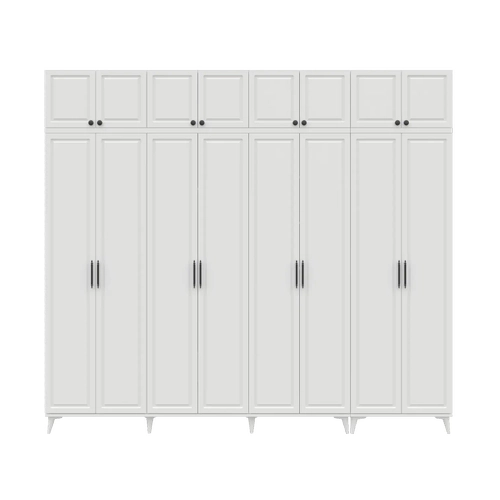�cretsiz Montaj Milas 8 Kapakl� Komple MDF Ayakl� Y�kl�kl� Gard�rop