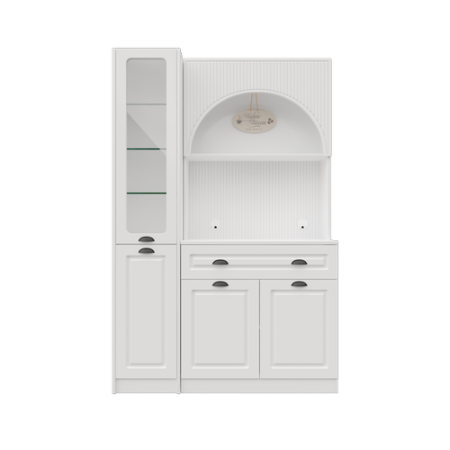 Armoni Black Midi Kahve K��esi Sol Vitrinli Komple MDF