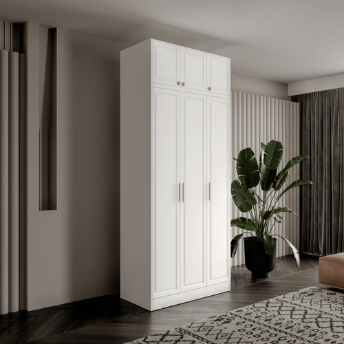 �cretsiz Montaj Milas Gold 3 Kapakl� Komple MDF Y�kl�kl� Gard�rop