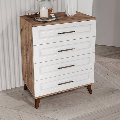 Sport 4 �ekmeceli Aynas�z MDF Atlantik �am Beyaz �ifonyer