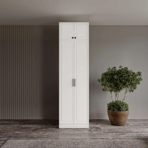 �cretsiz Montaj Milas 2 Kapakl� Komple MDF Y�kl�kl� Gard�rop