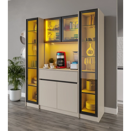 Lora Maxi Kum Beji Komple MDF LED Ayd�nlatmal� Kahve K��esi