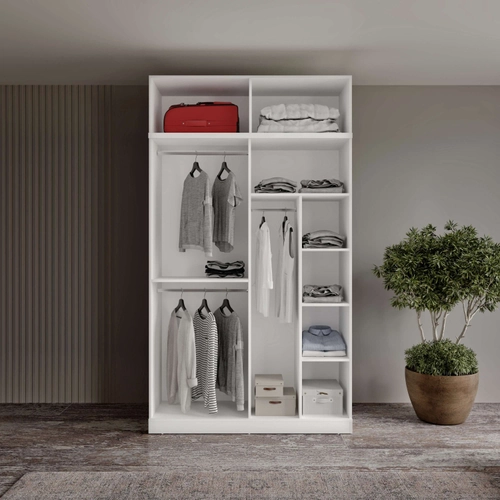 �cretsiz Montaj Milas 4 Kapakl� Komple MDF Y�kl�kl� Gard�rop