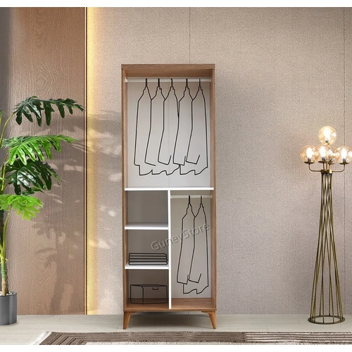 �cretsiz Montaj Paris 2 Kapakl� Komple MDF Atlantik �am-Beyaz Gard�rop