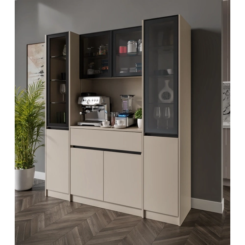 Viona Maxi Kum Beji Komple MDF LED Ayd�nlatmal� Kahve K��esi