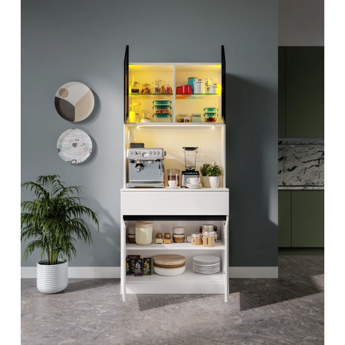 Moon Mini Kahve K��esi Komple MDF LED Ayd�nlatmal� Mutfak Dolab�