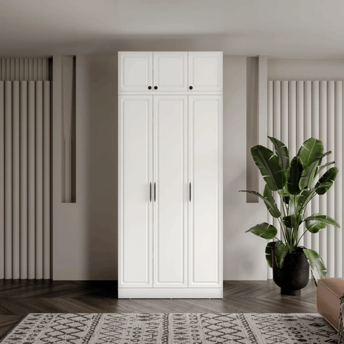 �cretsiz Montaj Milas 3 Kapakl� Komple MDF Y�kl�kl� Gard�rop