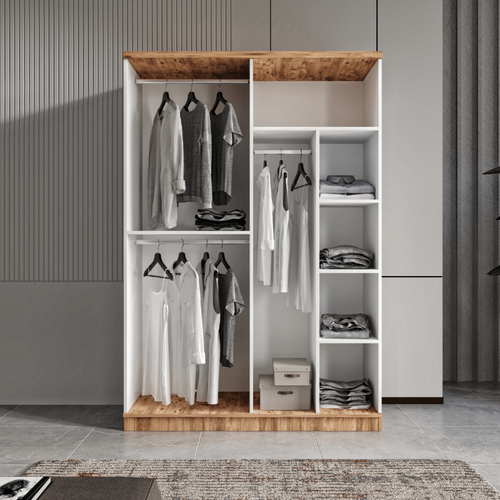 cretsiz Montaj Flora 4 Kapakl Aynal Komple MDF Gardrop