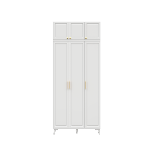 cretsiz Montaj Milas Gold 3 Kapakl Komple MDF Ayakl Yklkl Gardrop