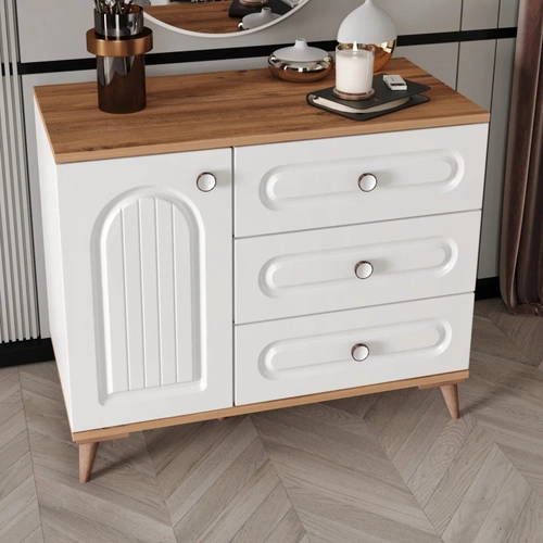 Bohem Komple MDF Atlantik �am - Beyaz Aynas�z �ifonyer