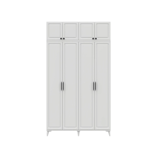 �cretsiz Montaj Milas 4 Kapakl� Komple MDF Ayakl� Y�kl�kl� Gard�rop