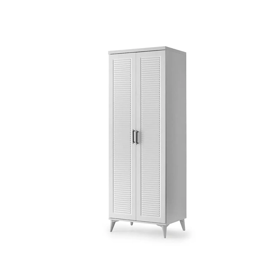 �cretsiz Montaj Paris 2 Kapakl� Komple MDF Beyaz Gard�rop