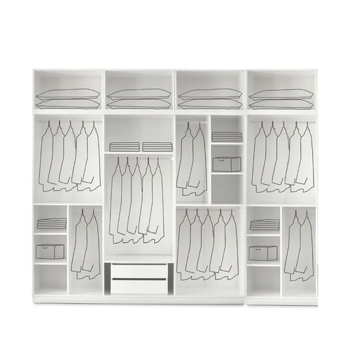 �cretsiz Montaj Sport 8 Kapakl� Y�kl�kl� Komple MDF Beyaz Gard�rop �cretsiz Montaj