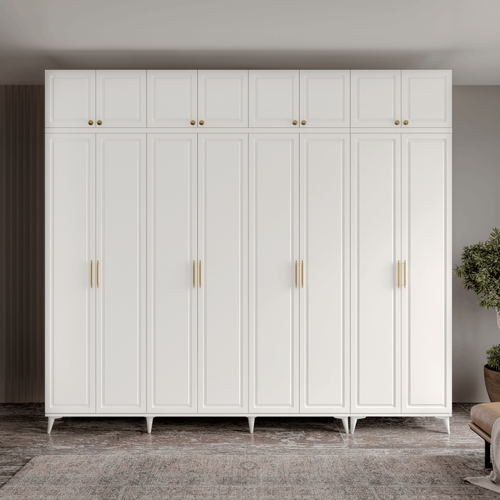 cretsiz Montaj Milas Gold 8 Kapakl Komple MDF Ayakl Yklkl Gardrop